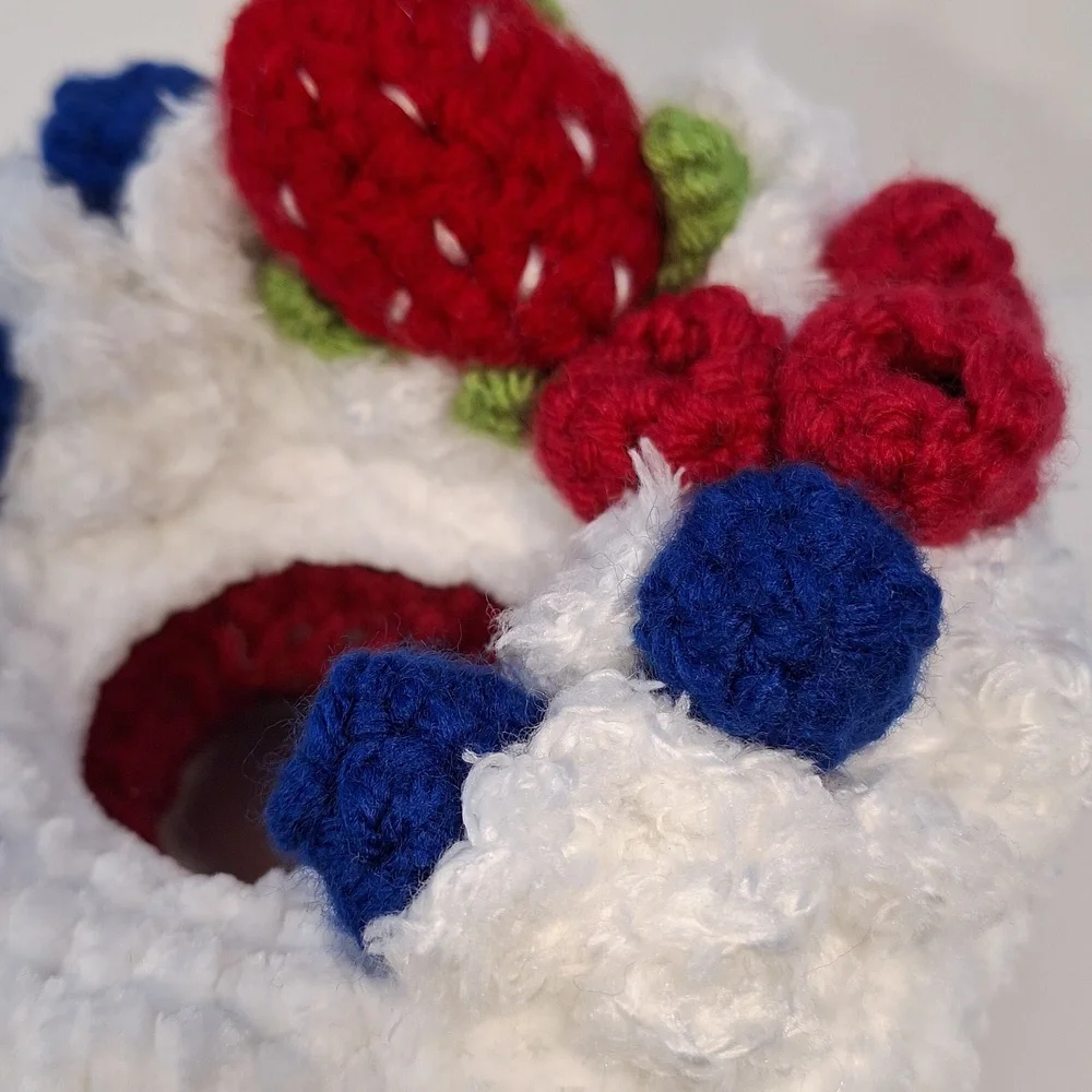 Handmade Amigurumi Decadent Red Velvet Donut